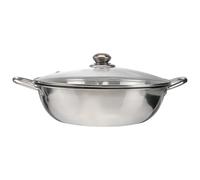 BESPORTBLE Casserole Hot Pot Acier Inoxydable avec Couvercle Verre Double Compartiment pour Saveurs Variées Compatible Induction et Gaz Poignée Large Antidérapante Cuisson Multifonction