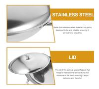 BESPORTBLE Casserole Inox Double Poignées Anti-débordement Marmite Polyvalente pour Cuisson Familiale Wok Portable pour Mijotage et Potage