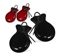 BESPORTBLE Castagnettes en Bois Instrument De Percussion à Doigts pour Adultes, Paire Marron Et Noire, Compactes Portatives, Spectacles Et Enseignement