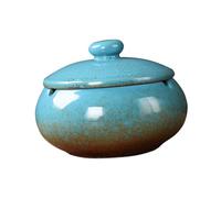 BESPORTBLE Cendrier Céramique avec Couvercle Design Rétro Chinois Stable à Fond Plat Compact et Facile à Nettoyer pour Bureau et Maison