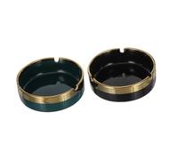 BESPORTBLE Cendrier Céramique Portable Doré Design Léger et Résistant Au Vent Décoratif pour Intérieur et Extérieur pour Bureau Salon et Voyage