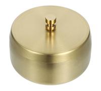 BESPORTBLE Cendrier Coupe-Vent en Acier Inoxydable Moyen 10cm avec Couvercle Doré, Récipient à Cendres Élégant pour Fumeurs, Adapté Maison, Bureau et Fêtes