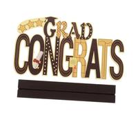 BESPORTBLE Centre de Table Bois pour Fête de Remise de Diplôme Décoration de Bureau Thématique de Graduation Ornement Joyeux et Pratique pour Ambiance Festive