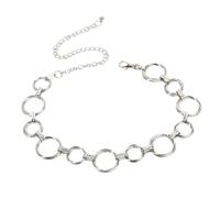 BESPORTBLE Chaîne de Géométrique Cercle Argentée pour Femmes Ceinture Mode Légère et Accessoire de Courroie pour Tenues Bohèmes et Soirées