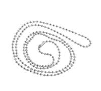 BESPORTBLE Chaîne pour Plaque D'identité en Acier Inoxydable 27 Pouces 2 4 Mm 3 Tailles avec Perles pour Créatifs
