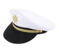 BESPORTBLE Chapeau Capitaine Marin Blanc Respirant pour Homme Femme Accessoire Costume Cosplay Scène et Fête Voile