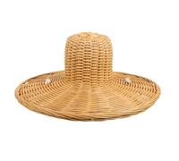 BESPORTBLE Chapeau Conique en Rotin Naturel pour Garçon et Filles - Casquette Pare-Soleil Tressée Asiatique Accessoire Cosplay et Fête Chapeau Traditionnel Léger pour Jeux en Extérieur et