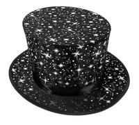 BESPORTBLE Chapeau de Magicien Pliable Ressort Intégré, Petit Chapeau Haut-de-Forme Étoilé, Accessoire de Performance Magique pour Garçon et Filles et Spectacles, Kit de Magie Compact
