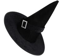 BESPORTBLE Chapeau De Sorcière En Velours Noir - Accessoire De Costume D'Halloween Élégant Et Mystique Noir