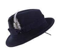 BESPORTBLE Chapeau Fedora pour Hommes Feutre avec Accent Rétro Accessoire Élégant pour Occasions Couleur Bleu
