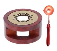 BESPORTBLE Chauffe-Cire à Cacheter en Bois D’hévéa avec Four Creux pour Bougie, Cuillère Rose Doré Ergonomique, Kit Fusion Cire Artisanal pour Loisirs Créatifs et Bricolage, pour Scellage
