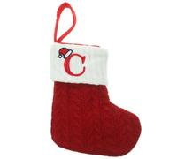 BESPORTBLE Chaussette de Noël Chaussette de Noël à Suspendre en Tissu Tricoté Lettre Festive Classique Douce Ne Se Décolore Pas pour Cheminée