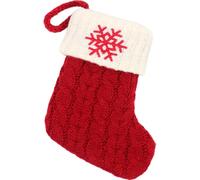BESPORTBLE Chaussette de Noël Décorative Rouge en Coton, Pendentif Flocon | Cordon Inclus, Motif Festif Classique, pour Fête de Noël Suspendre Sapin Couleur Aléatoire