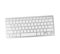 BESPORTBLE Clavier Compact Hébreu Ultra Fin en ABS Silencieux pour Bureau | Support Langue Hébraïque, Usage Ordinateur, Coloris Blanc, Format Portable, sans Fil, pour Travail et Office