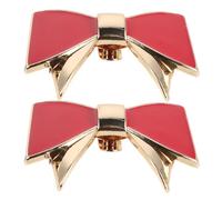 BESPORTBLE Clip Décoratif Amovible pour Chaussures de Mariage, 2 Pièces, Ornements à Clipser Rouge, Accessoires pour Talons Hauts et Chaussures Plates, Boucles Élégantes en Forme de Nœud