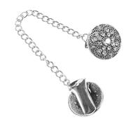 BESPORTBLE Clips De Cardigan Vintage À ChaîNe Ronde Avec Pompons Pinces À Pull Multifonctionnelles Pour Manteaux ChâLes Et ÉCharpes Accessoire ÉLéGant Pour Femme