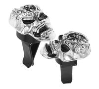 BESPORTBLE Clips de Ventilation de Voiture Rétro Tête de Mort 2pcs, Diffuseur d'air Alliage, Désodorisant pour Intérieur Auto, Vacances et Halloween