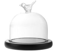 BESPORTBLE Cloche en Verre Transparent 10x11 Cm Base Noire pour Fleurs Éternelles et Micro-paysages, Dôme D’Exposition Anti-poussière Décoratif pour Maison et Vitrine