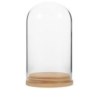 BESPORTBLE Cloche en Verre Transparente Micro-Paysage 70X120 MM avec Base en Bambou Étanche pour Terrarium Vase de Propagation et Protection Anti-Poussière Décoration Maison et Bureau