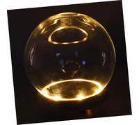 BESPORTBLE Cloche Verre Sphérique avec Base Bois Cache-Ampoule Transparent pour Vitrine Figurines et Abat-Jour LED Pratique pour Table Salon et Boîte de Rangement Modèle