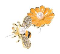 BESPORTBLE Clous Oreilles Asymétriques Marguerite Et Abeille Pour Femme Bijoux Oreilles Petits Clous De Saint-valentin