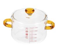 BESPORTBLE Cocotte en Verre à Double Poignée 150 Ml Verre Borosilicaté Transparent Résistant à la Chaleur Marmite Multifonctionnelle pour Cuisson Vapeur Four et Bain d'eau Ustensile