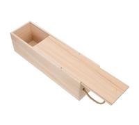 BESPORTBLE Coffret à Vin en Bois avec Poignée pour Bouteille Unique, Boîte Porte-Bouteille Individuelle en Bois Naturel, Emballage Présent pour Pique-niques et Événements Familiaux,