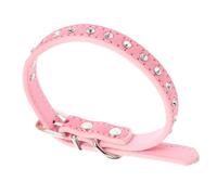 BESPORTBLE Collier Ajustable Rhinestones pour Chiens Et Décoration Fleurie Collier PU avec Boucle pour Attacher Laisse Et Médailles