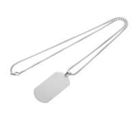 BESPORTBLE Collier avec Pendentif en Acier Titane Et Chaîne Argentée pour Homme Style Plaque D'identité Tendance