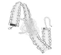 BESPORTBLE Collier Choker Gothique Dentelle Avec Décoration Perles Fausses Collier De Mariée Forme De Cœur Pour Femmes Et Filles Bijoux Rétro Élégants Pour Cérémonies Et Événements