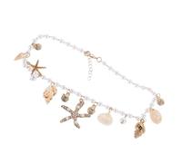 BESPORTBLE Collier Coquillage pour Femme Pendentif Étoile de Mer Style Bohème Plage Ras-de-Cou Léger en Fausses Perles et Coquillages Bijou D’Été pour Fêtes et Vacances Tropicales