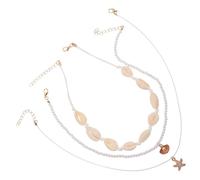 BESPORTBLE Collier Coquillages Hawaïen pour Femme Ras Cou Court Coquilles Naturelles Tissées été Style Plage