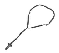 BESPORTBLE Collier Croix en Perles Chapelet en Bois Tressé Chic et Simple Corde Stable pour Homme Bureau et Rencontre 44 CM
