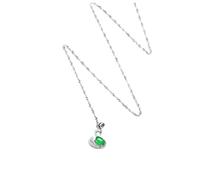 BESPORTBLE Collier Cygne En Chrysoprase Femme Élégant Pendentif En Agate Et Zircon Déco De Cou Unique Présent Taille Standard
