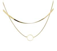 BESPORTBLE Collier Double Couche Pour Femmes Collier En Pour Filles Colliers De Les Jours Bijoux Collier Simple Chaîne Superposée Minimaliste Nom Décontracté Délicat
