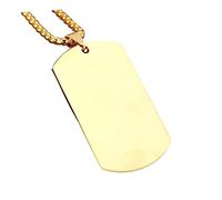 BESPORTBLE Collier Élégant avec Pendentif en Acier Titane Et Plaque D'identité pour Homme Style Américain Plaqué Or