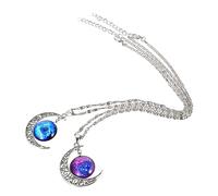 BESPORTBLE Collier En De Lune 2pcs Pendentifs Élégants Collier De Lune Bijoux Interstellaires Pour Femmes Occasions Spéciales Chaînes De 47 Cm