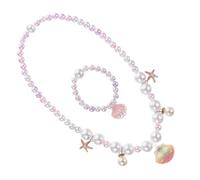 BESPORTBLE Collier et Bracelet Garçon Fille Perlé Rose Bijoux pour Petites Filles Cadeau Bijou Habillage Fête Accessoire Confortable Peau Délicate