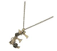 BESPORTBLE Collier Femme Antique E Vieilli avec Rose et Lettre Chaîne Décorative pour Pull Longue Chaîne pour Femmes Élégantes