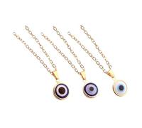 BESPORTBLE Collier Œil Bleu Turc En Métal Doré, Pendentif Le Mauvais Œil, Lot De 3 Pièces Pour Femme, Bijoux De Protection Quotidienne Et Mode, Taille Moyenne