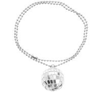 BESPORTBLE Collier Pendentif Boule Disco Argentée Solide et Résistante la Décoloration en Alliage et Résine, pour Décorations de Fête et Soirées en Discothèque