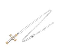 BESPORTBLE Collier Pendentif Croix en Acier Titane pour Cendres D'animaux | Bijou Mémoire, Ouvrable et Léger, Motif Délicat, pour Souvenir Proche D'animal