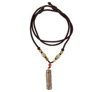 BESPORTBLE Collier Pendentif en Cuivre Ouvrable, Boîte Cachée, Unisexe | Cordon Tressé, Protection Symbolique, pour Petits Mots et Souvenirs, Usage Quotidien ou Soirée