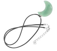 BESPORTBLE Collier Pendentif en Jade Naturel Lune, Pendentif en Pierre D’onyx Vert Clair, Accessoire Bijouterie pour Femme, Présent Anniversaire Mariage, Bijou Simple et Élégant