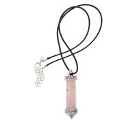 BESPORTBLE Collier Pendentif en Quartz Rose Hexagonal Bouteille en Verre Double, Bijoux en Pierres Précieuses Naturelles, Pendentif en Pierre de Guérison pour Hommes, Présent Polyvalent