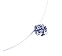BESPORTBLE Collier Pendentif En Zircon Transparent Fil Invisible 0,8 Cm, Chaîne Réglable, Bijoux Femme Élégants Pour Toutes Occasions