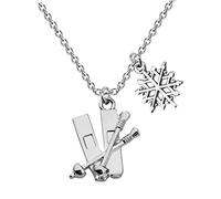 BESPORTBLE Collier Pendentif Flocon de Motif Snowboard pour Femme Accessoire Clavicule