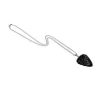 BESPORTBLE Collier Pendentif Médiator en Acier Inoxydable Noir, Accessoire Musical Léger pour Hommes et Femmes, Bijou Guitare pour Concerts et Fans de Musique, Taille Unique