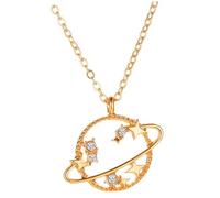 BESPORTBLE Collier Planète Creuse Pendentif Minimaliste Chaîne De Clavicule Collier Étoile Pour Femmes