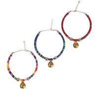 BESPORTBLE Collier pour Chat De Style avec Clochette Lot De 3 Pièces Clochette pour Animal De Compagnie Confortable en Coton Et Cuivre